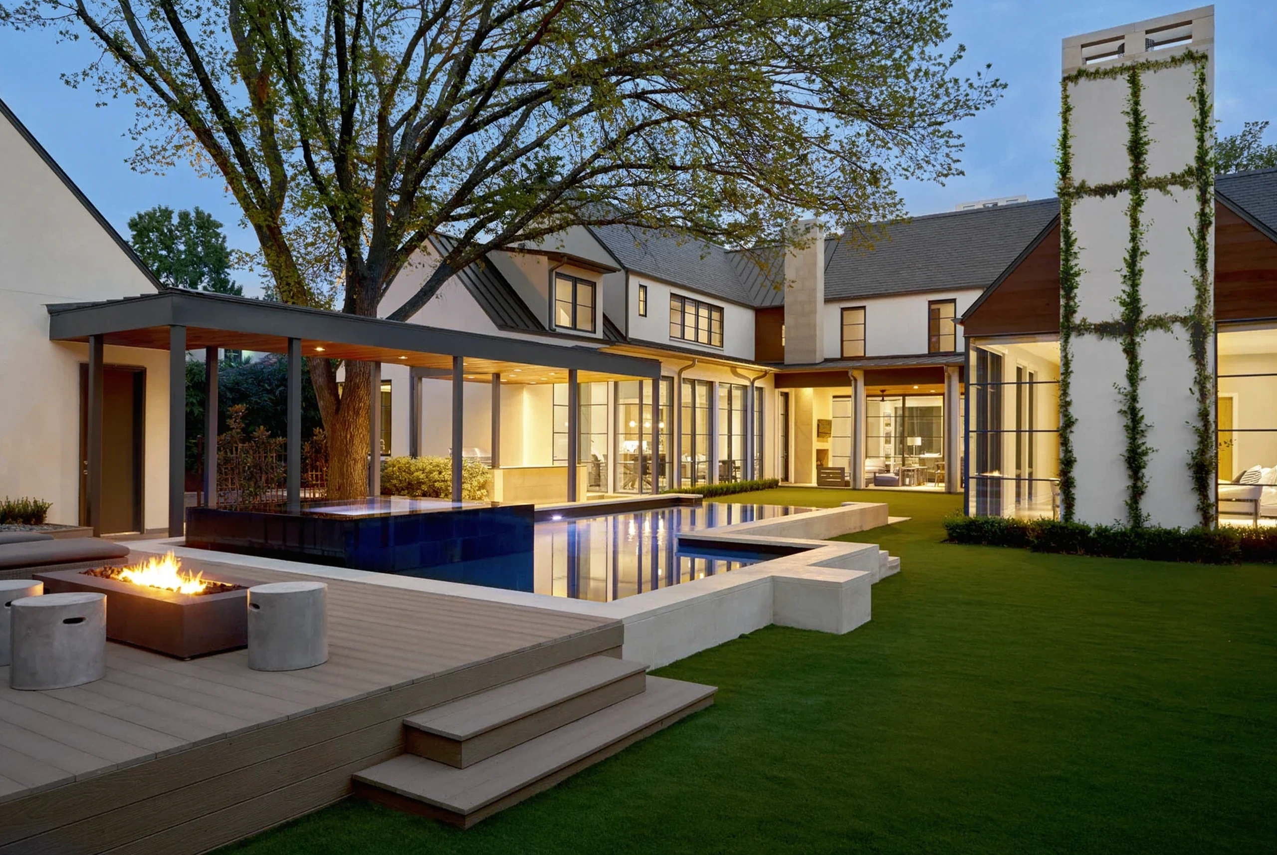 A Shaw Building Group home at dusk